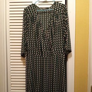 Igigi Faux Wrap Dress geometric pattern size 18